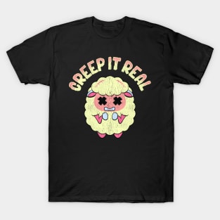 Cute & Funny Creep It Real Creepy Sheep Pun T-Shirt